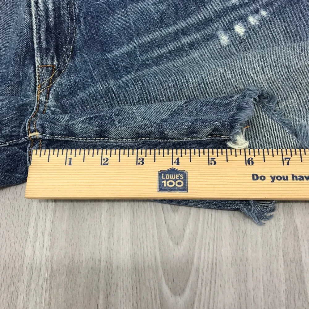 Polo Ralph Lauren Distressed Denim‎ Shorts Medium Wash Raw Hem Size 32